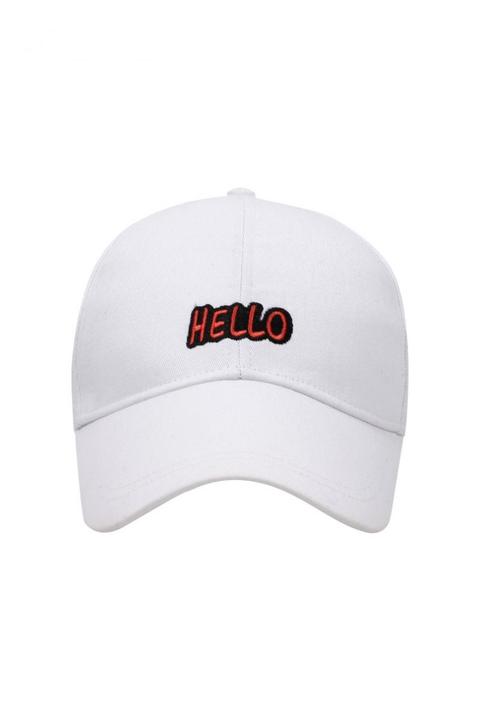 Cappellino Bianco Con Visiera E Slogan