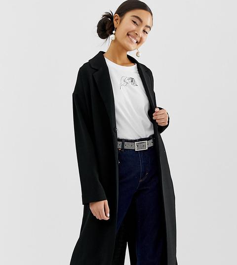 Monki - Cappotto Sartoriale Leggero Nero - Oro