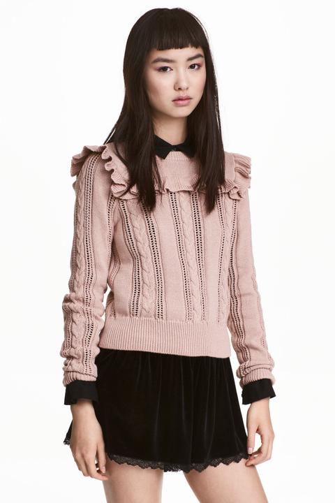 Knitted Jumper With A Frill