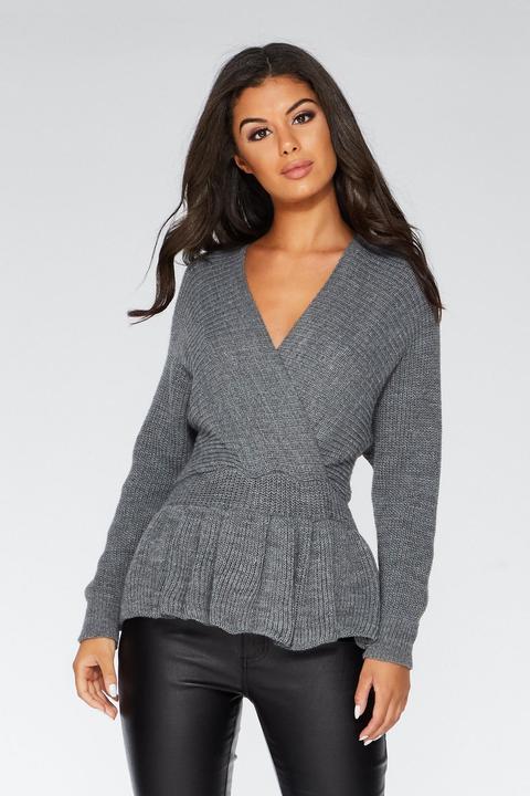 Grey peplum outlet jumper