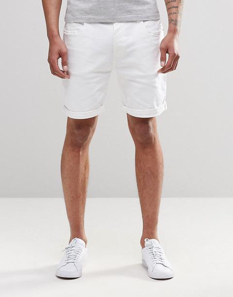 Pantalones Cortos Vaqueros Elásticos De Corte Slim En Blanco De Asos