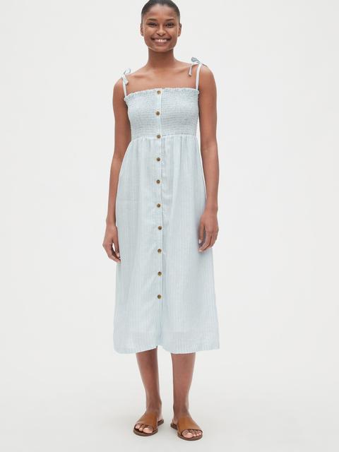 gap smocked midi dress