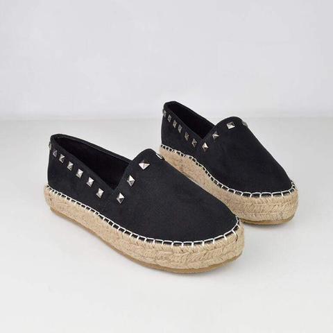 Dinah - Studded Espadrille In Black