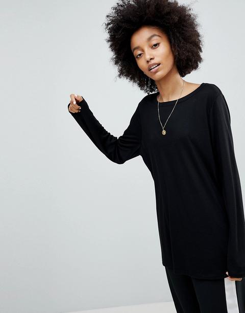 Asos - Maglia A Maniche Lunghe In Jersey Leggero - Nero