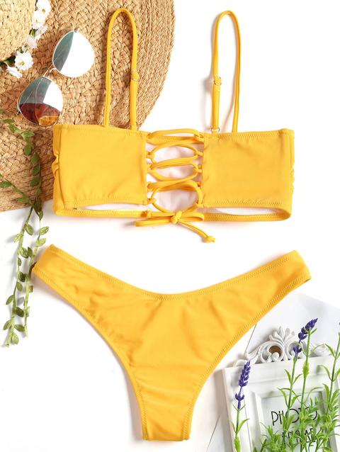 Bikini Imbottito Con Pizzo