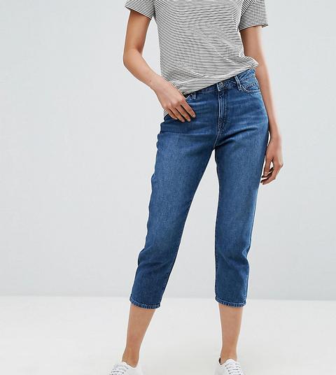 Esprit - Mom Jeans Al Polpaccio - Blu