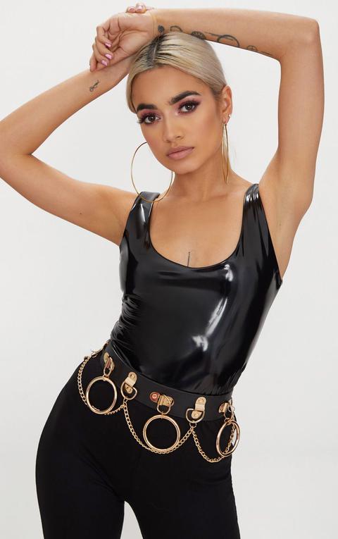 Black Gold Chained Hoops Belt