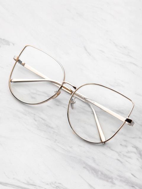 Flat Lens Cat Eye Glasses