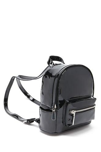 navy blue leather backpack