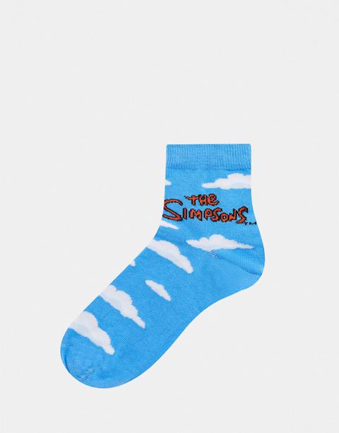 Asos Design Simpsons Cloud Ankle Sock In Blue