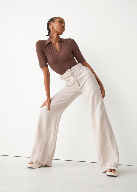 Flared Linen Trousers