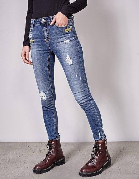 Skinny Denim Militare Jeans Medio