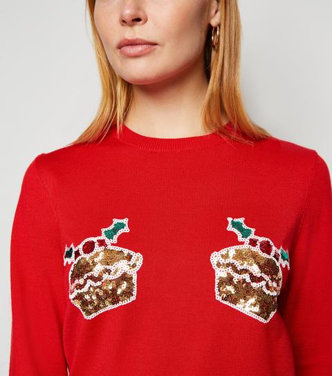 red sequin jumper