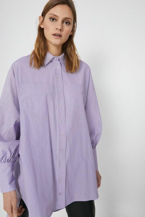 Puff Sleeve Stripe Shirt