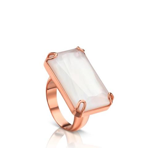 Anillo Join De Plata Vermeil Rosa