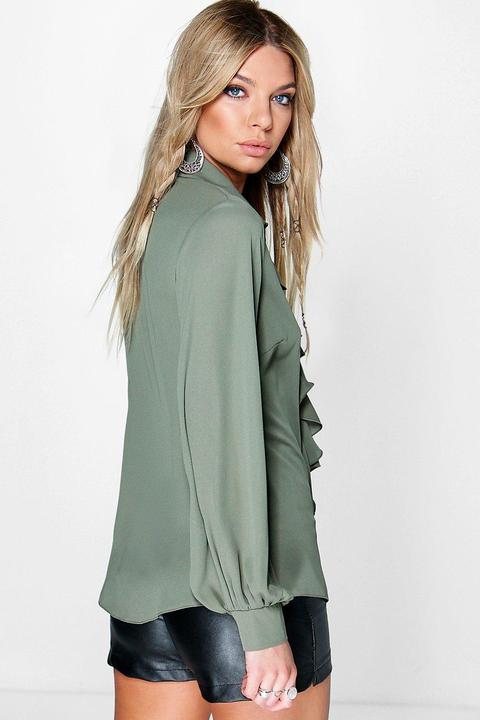 Blusa Con Detalle De Volante Ona