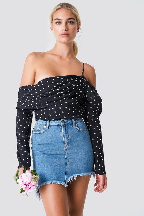 Linn Ahlborg X Na-kd One Shoulder Strap Blouse - Black