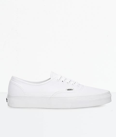 Vans Authentic White Canvas Skate Shoes 