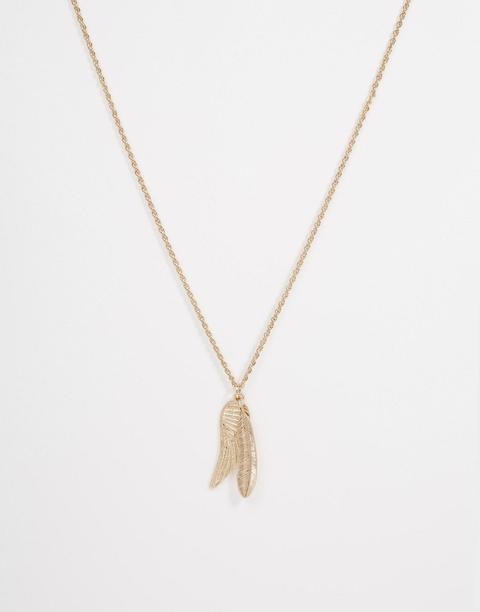 Collar De Plumas En Tono Dorado De Asos