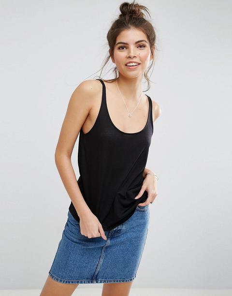 Asos Swing Vest With Skinny Straps - Black