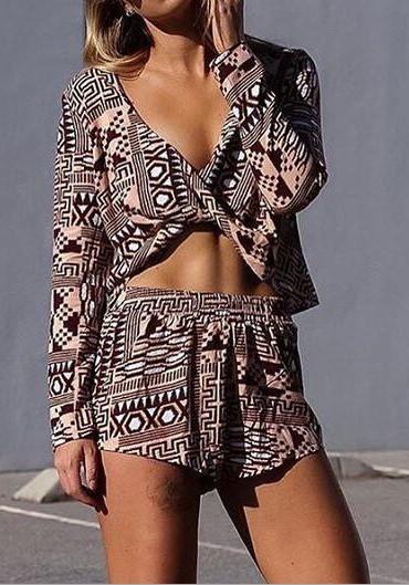 Black Floral 2-in-1 Crop Sewing Short Jumpsuit
