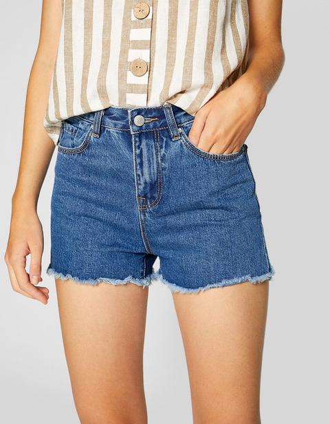 Shorts Denim Vintage High Waist Jeans Medio