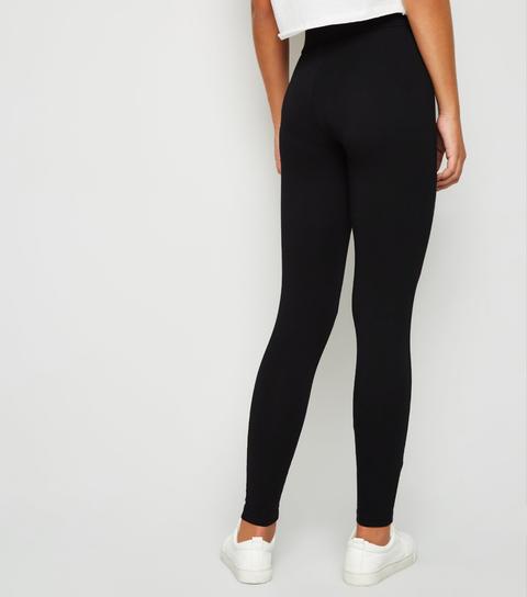 Girls black high waist leggings, new look