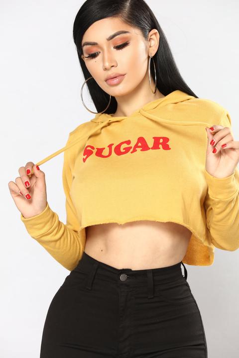 Sugar Me Up Hoodie - Mustard/red