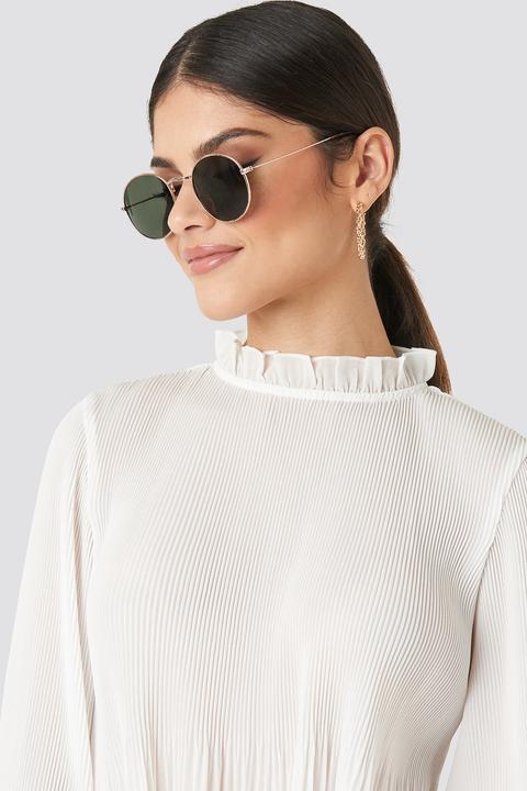 Round Metal Frame Sunglasses Grün