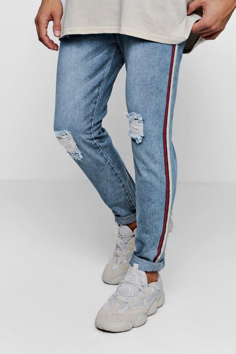 mens jeans with side tape