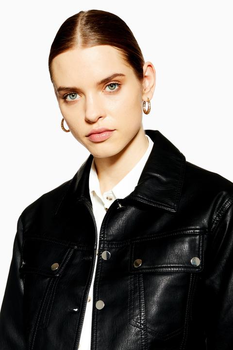 topshop western pu jacket