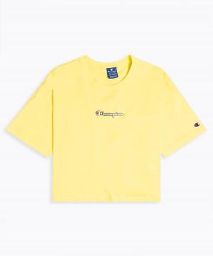 Camiseta De Manga Corta Champion Script Logo Cropped Boxy Mujer