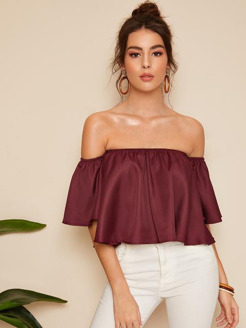 Top Crop Con Spalle Scoperte