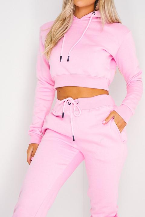 pink cropped tracksuit