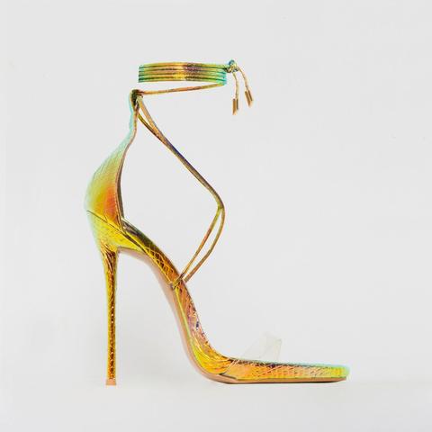 iridescent stiletto heels