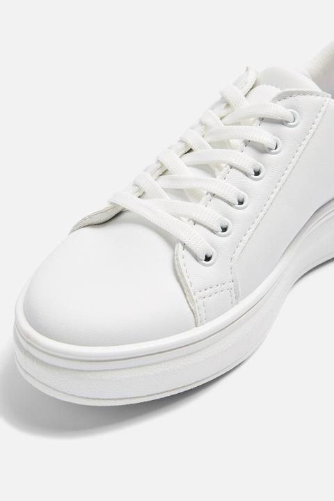white lace up trainers womens