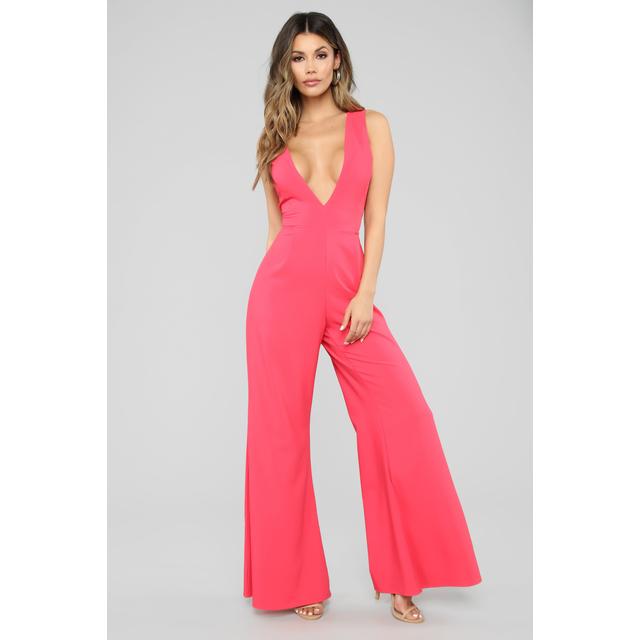 fashion nova hot pink jumpsuit
