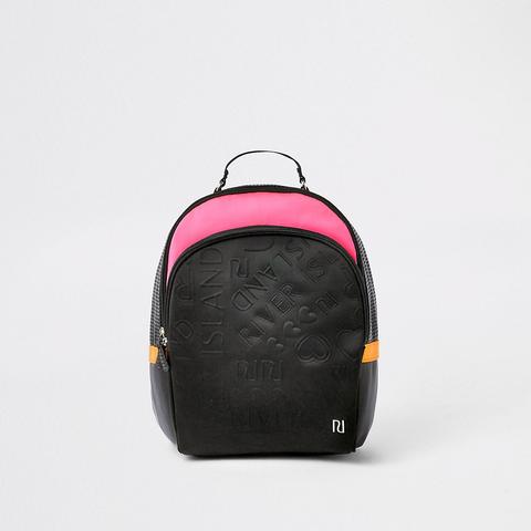 Girls black shop ri monogram backpack