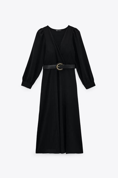 Robe Mi-longue Avec Ceinture