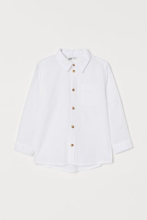 Linen-blend Shirt - White