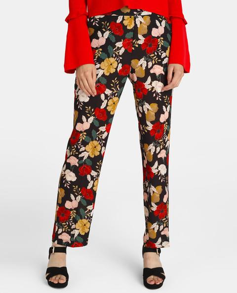 Fórmula Joven - Pantalón Recto De Mujer De Flores from El Corte Ingles on  21 Buttons