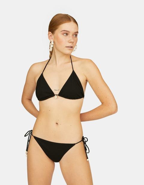 Top Bikini Con Dettaglio Di Conchiglie Nero