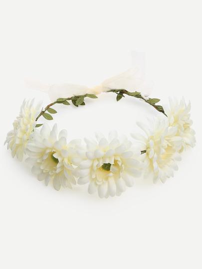 Diadema Flor Corona Blanco