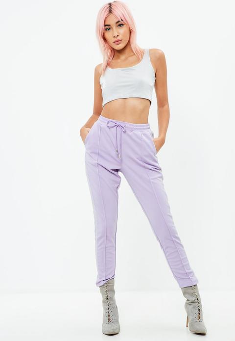 Purple Double Side Stripe Jogger, Purple