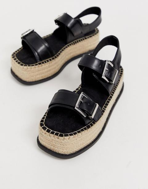Alpargatas De Plataforma Plana Con Puntera Cuadrada Jalee De Asos Design