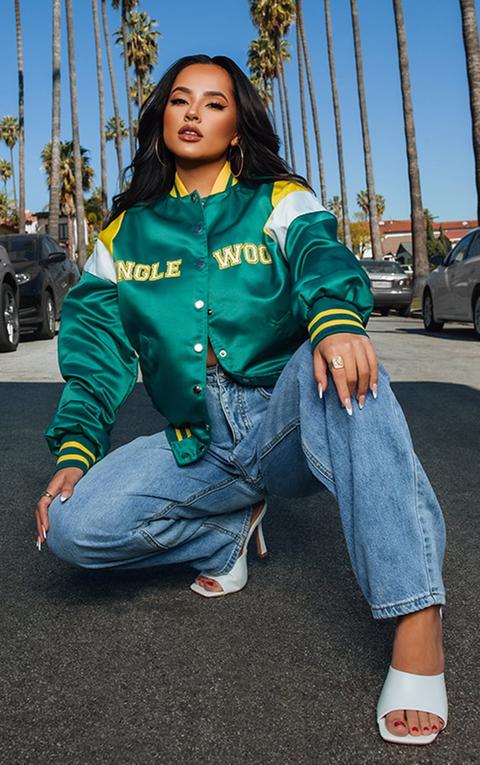 Green Oversized Inglewood Bomber Jacket