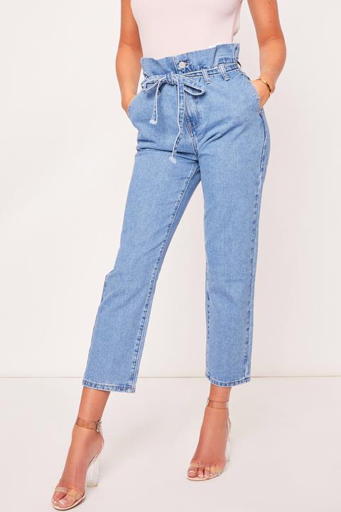 Gloria High Waisted Paper Bag Denim Jeans