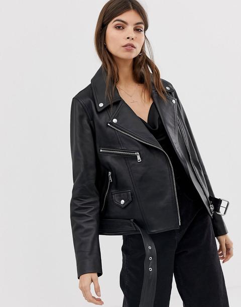 lab leather oversized biker jacket