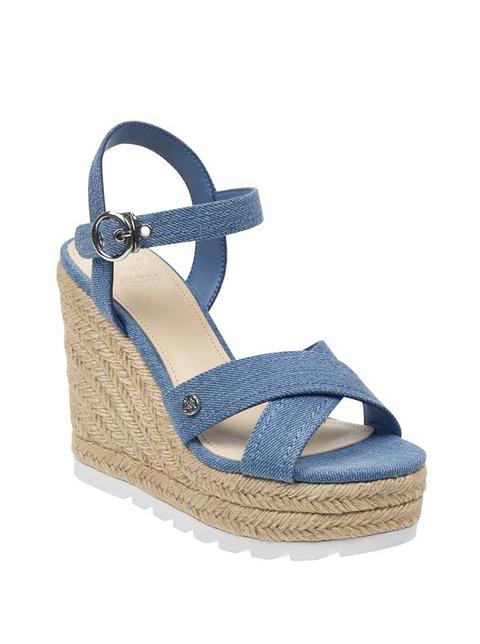 guess denim wedges