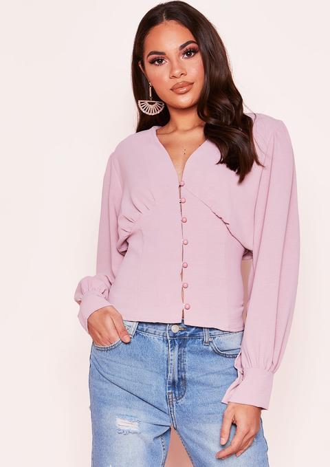 Maddie Pink Button Up Blouse